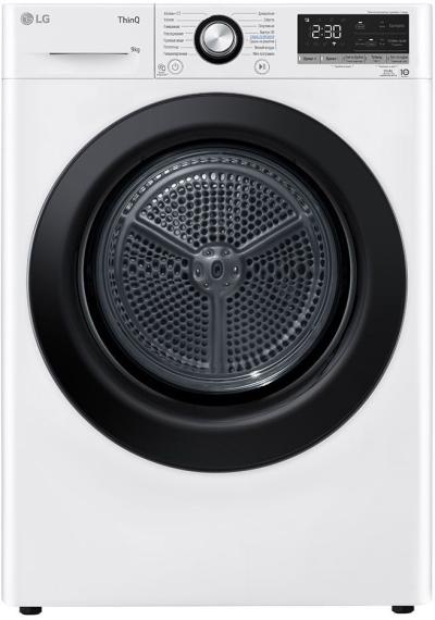 Сушильная машина LG DC90V3V6W белый (14 режимов, 9кг, тепл.насос,) Eco Hybrid, ThinQ