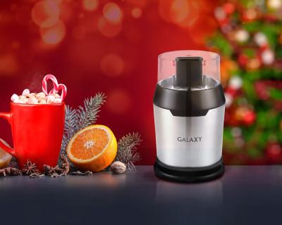 Кофемолка Galaxy Line GL 0906 200Вт черный/серебристый (сист.помол.:ротац.нож вместим.:60гр)