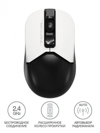 Мышь A4Tech Fstyler FG12 Panda белый/черный оптическая (1200dpi) беспроводная USB (3but)