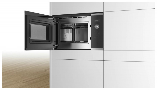 Встраиваемая микроволновая печь BOSCH BFL554MS0 25л. 900Вт нержавеющая сталь/черный
