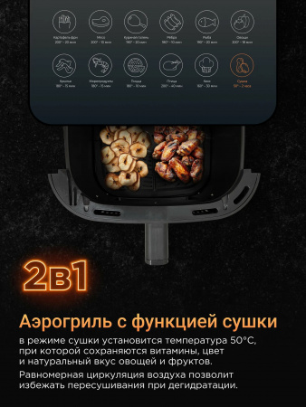 Аэрогриль BRAYER BR2040 черный (10л, 12 программ)